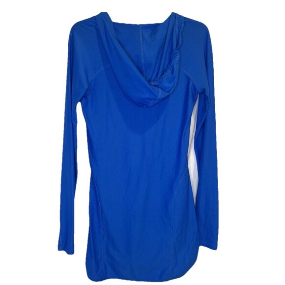 Athleta Women’s Blue Wick It Wader Swim Cover Up Long Sleeve Tunic W/Hood Sz XS - Picture 6 of 11